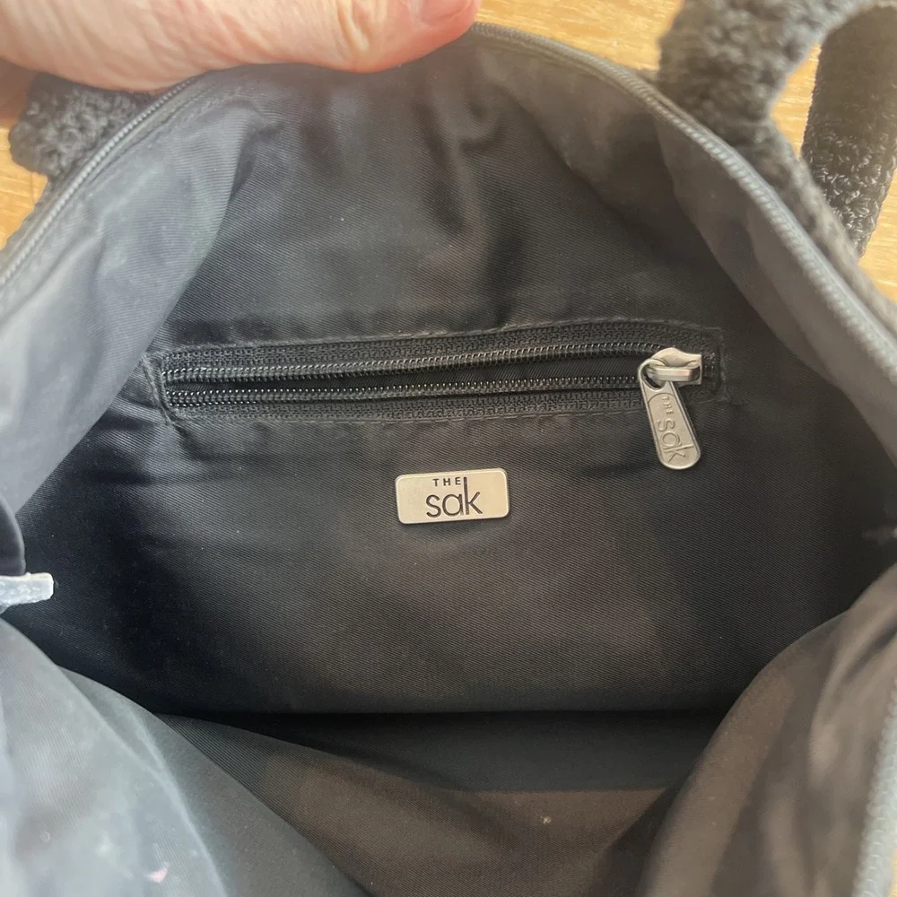 The Sak Medium‎ Crochet Handbag Black Double Handle Bag
